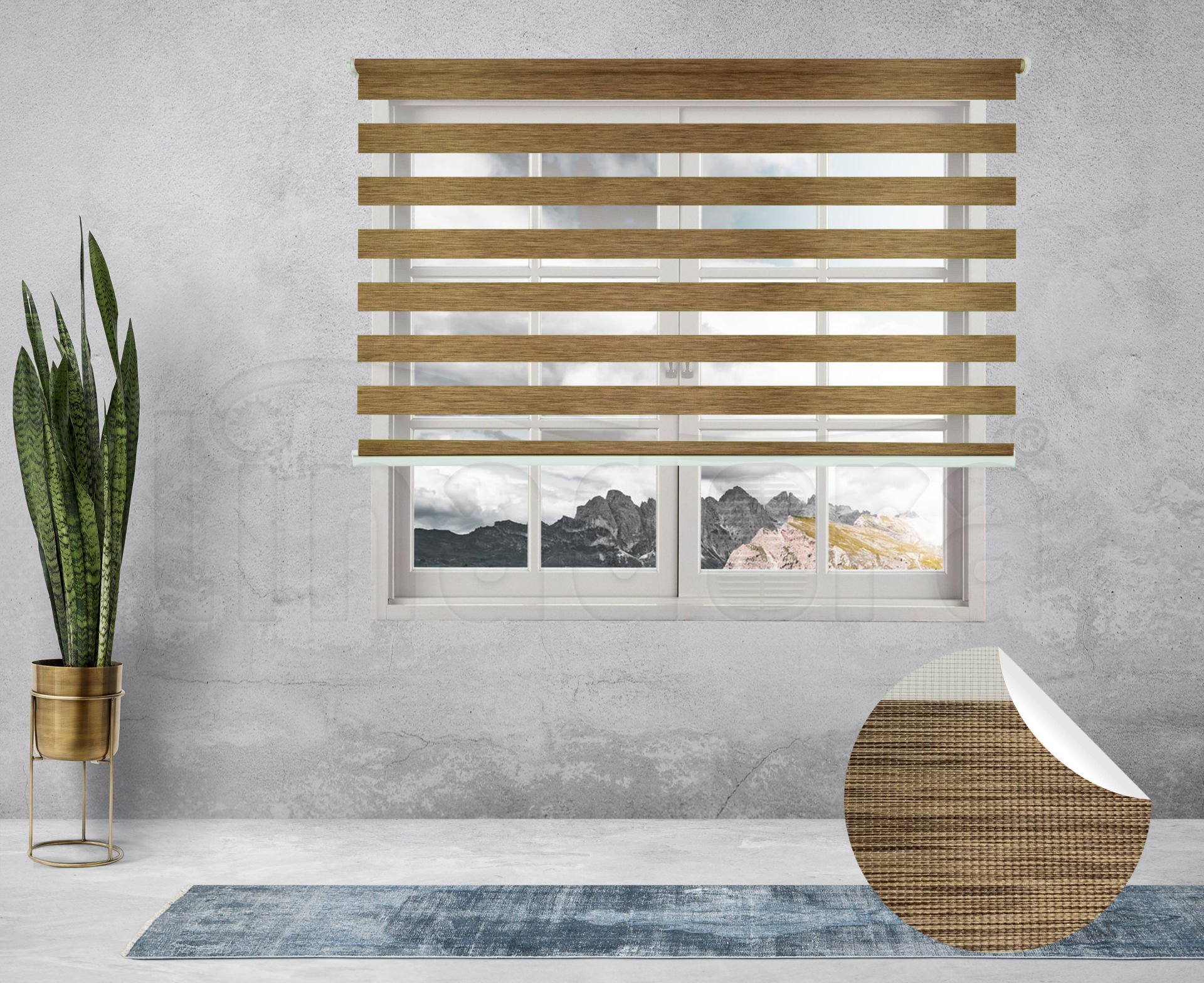 Zebra Stor Bambu Kahverengi