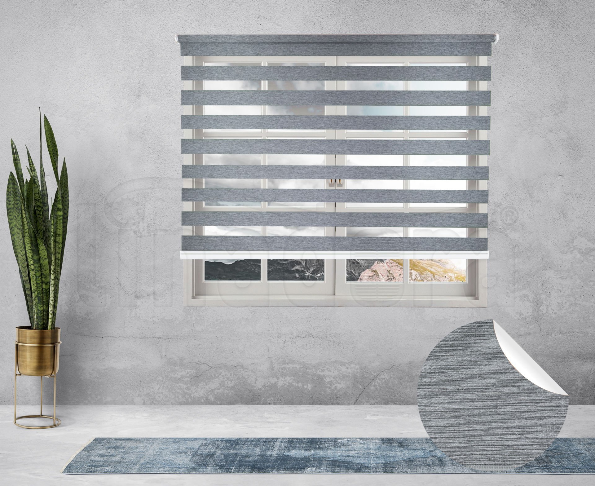 Zebra Stor Blackout  Antrasit Gri
