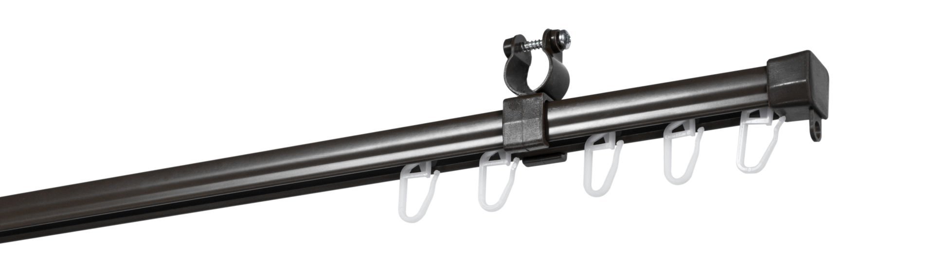 U Biçimli Rustik Perde Rayı Siyah